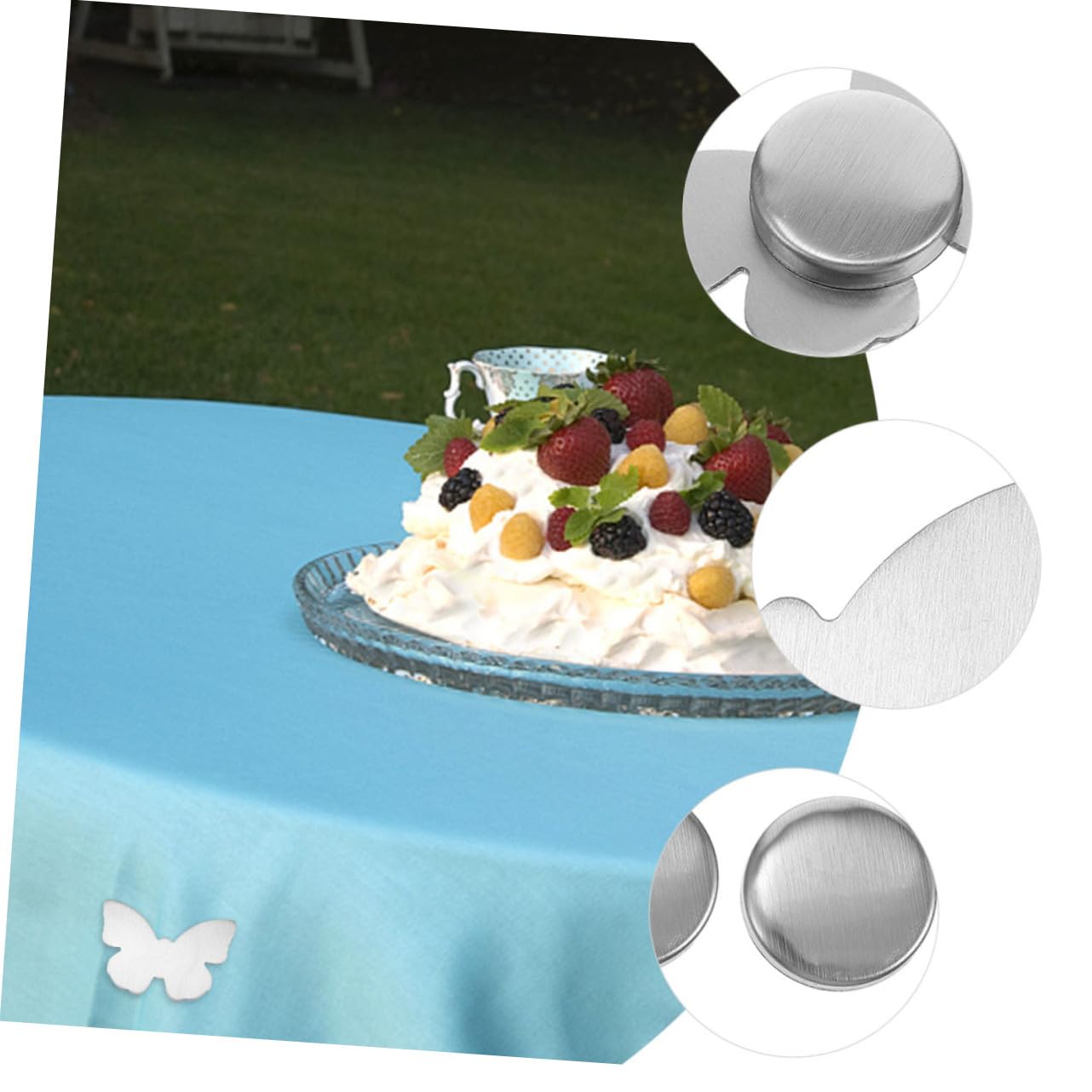 TOPBATHY 6pezzi Pesanti Magnetici per Tovaglie Fissatori Antivento Ventosa Magnetica Pesi per Tende Design Durevole in Acciaio Inossidabile Portatile e Decorativo