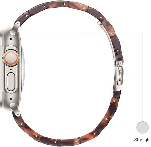 Miniatura 6 de LS - Correa de resina para iWatch compatible con Apple Watch Ultra 21 de 1.732 pulgadas, Starlight Series 9, Series 8, Series 7, Series SE, Series