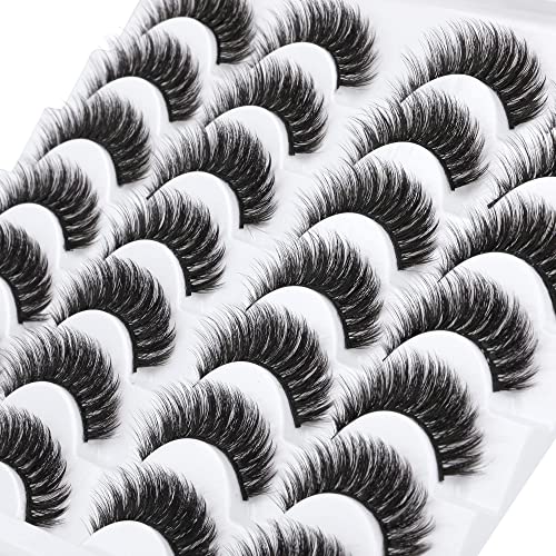 Alicrown Short Eyelashes Natural Look False Lashes Mixed Lightweight Fluffy Handmade Soft Volume 14 Pairs Faux Mink Pack #TOP5