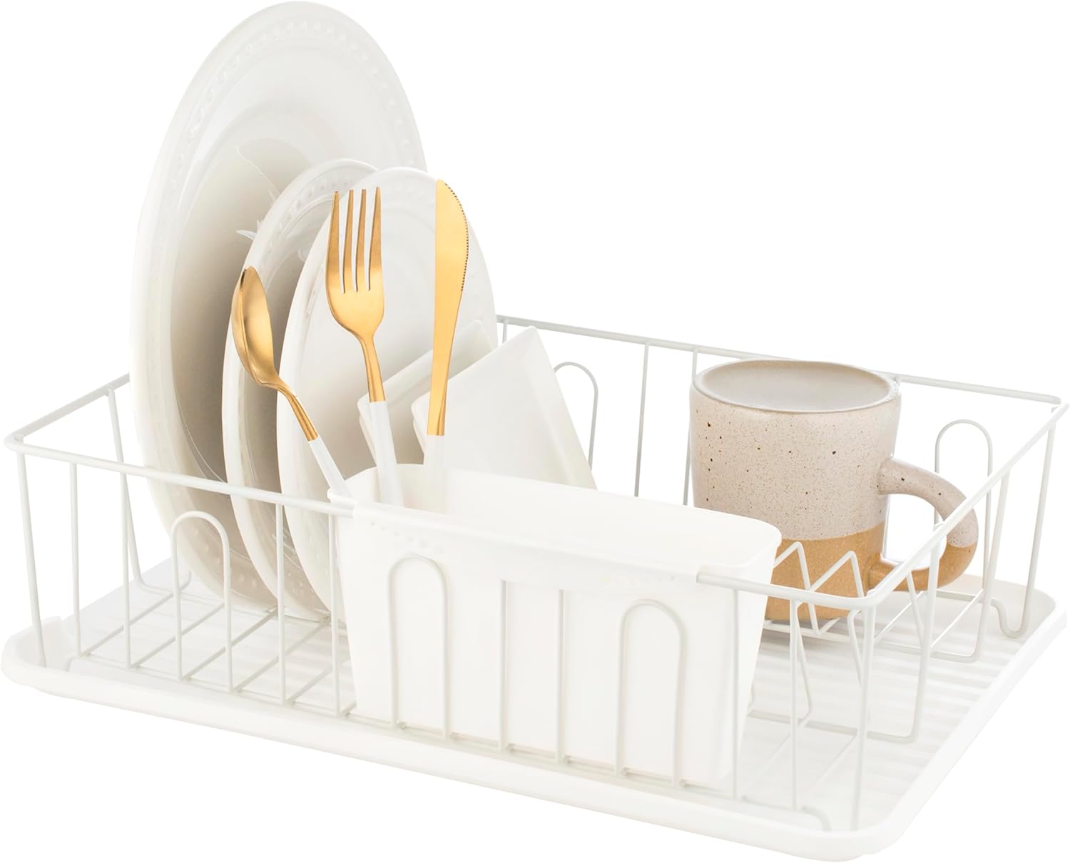 Amazon.com - Dish Drying Rack – With Detachable Drain Board & Cutlery ...