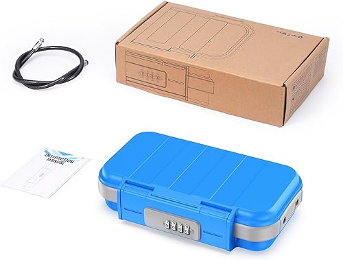 Miniatura 8 de Caja de seguridad portátil, caja de seguridad portátil, caja de bloqueo de combinación impermeable para viajes, pequeña caja fuerte personal segura