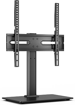 Utopia Home Universal TV Stand for 24-60 Inch TVs, Height Adjustable Tv Table Top Stand with 50 Degree Swivel, Max VESA 400x400mm, Up to 45 KG 99 lbs, Tempered Glass Base & Cable Management Black