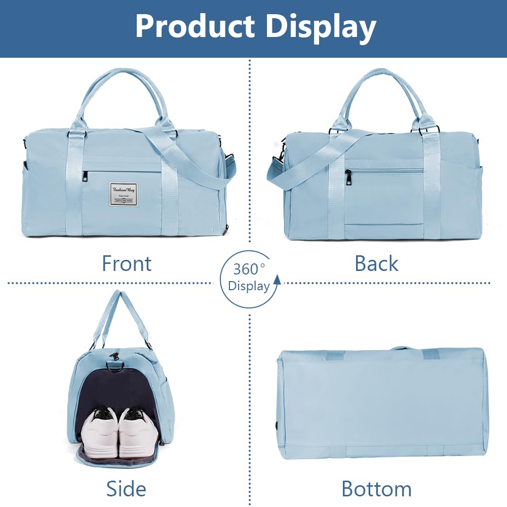 Flintronic Borsone da Viaggio, Borsa da Viaggio Impermeabile Grande Capacità, Borsone Palestra Sportiva, Borsa Sportiva da Palestra, Duffel per Sport/Viaggi