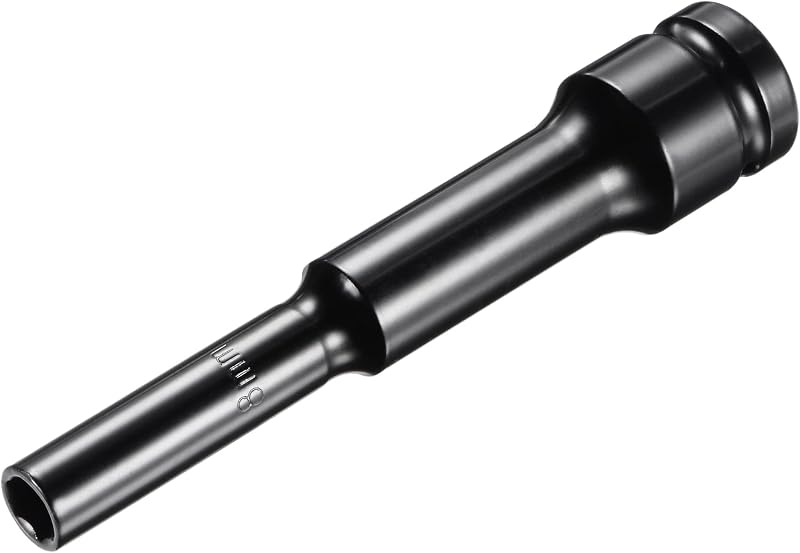 Soquete de Impacto Fino 8 mm com Encaixe de 12,7 mm (1/2 pol.) e 6 Pontos uxcell