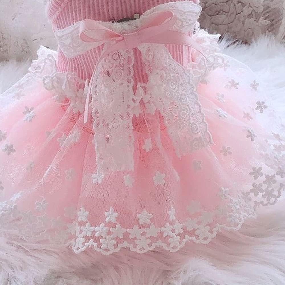 Dog Costumes Princess Dog Cat Dress Flowers Lace Design Pet Puppy Skirt Spring Summer Clothes(Medium)