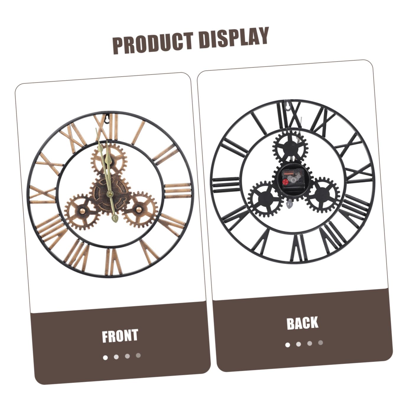 Reloj de Pared Decorativo Estilo Industrial Americano, Reloj Colgante Redondo de Hierro para Salón y Oficina