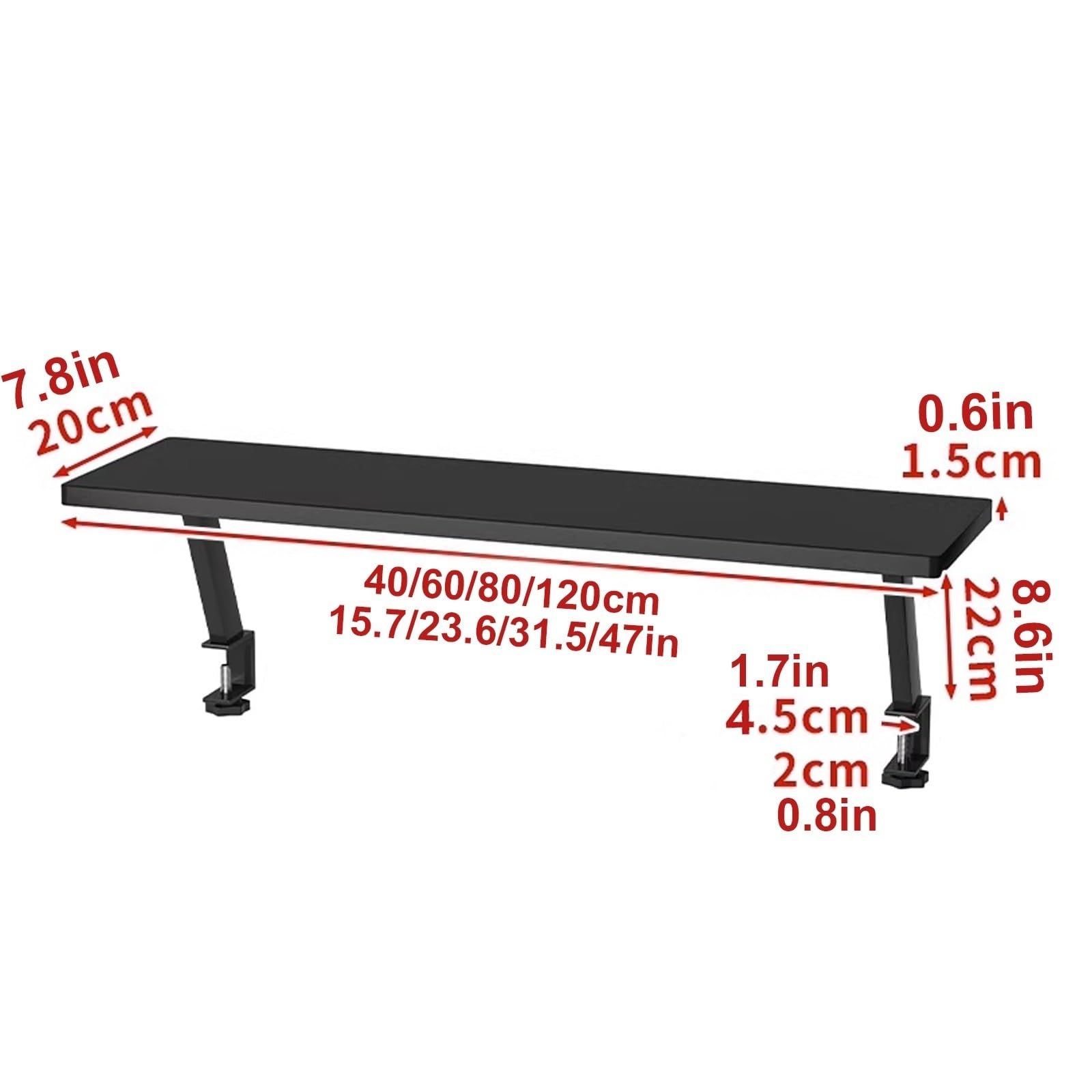Erhöhter Schreibtisch mit Schublade, Naturholz, Schreibtisch-Aufbewahrungslösung, höhenverstellbar, Schreibtischzubehör für Heimbüro (Größe: L 40 cm)