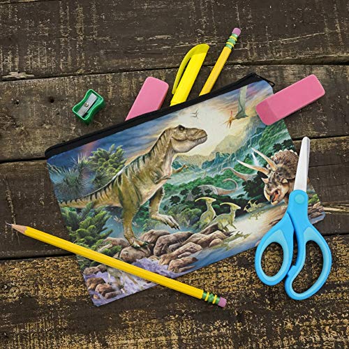 Tyranosaur T-Rex Jurassic Sunset Pencil Pen Organizer Zipper Pouch Case
