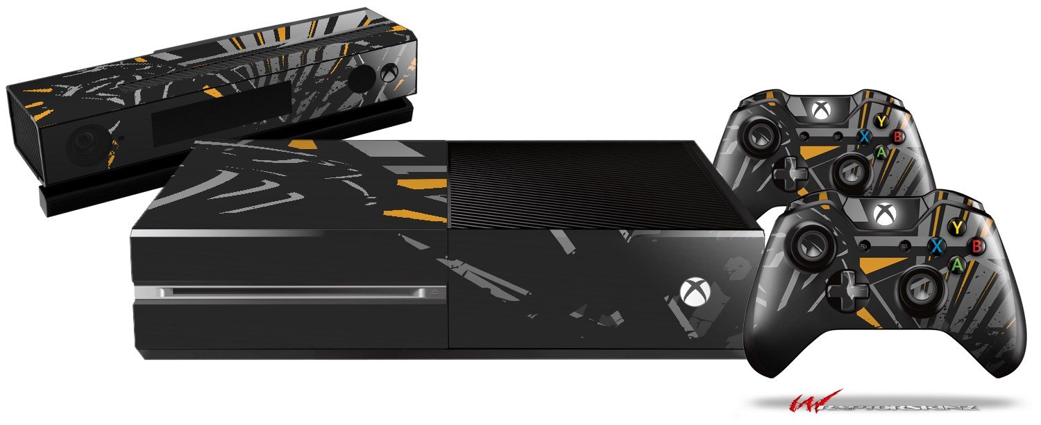 Baja 0023 Orange - Holiday Bundle WraptorSkinz Decal Style Vinyl Skin Wrap compatible with XBOX One Original Console, Kinect and 2 Controllers (GAMING SYSTEM NOT INCLUDED)