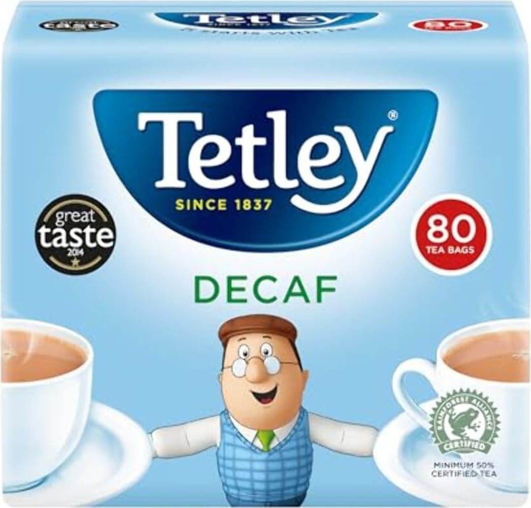 1 X Tetley Tea Bags Decaffeinated 80 250g