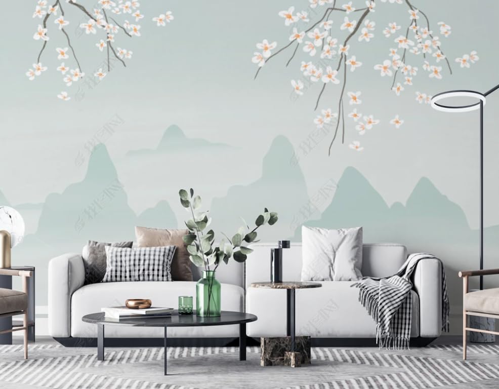 Papier Peint Intissé Fleurs et Oiseaux 350x256 cm Poster Géant Mural pour Salon et Chambre