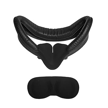 pordsioc Upgrade Facial Interface Bracket & Protein Leather Foam Face Cover Pad & Lens Cover Silicone Anti-Leakage Nose Pad for Oculus Quest 2 Accessories Set 4 in 1