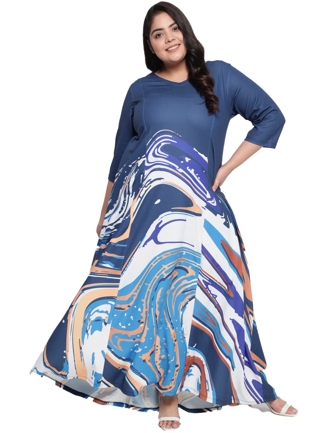 AMYDUS Women'S Plus Size Deep-Ocean-Gold-Dust-Dress - Review, Price and Buying Guide