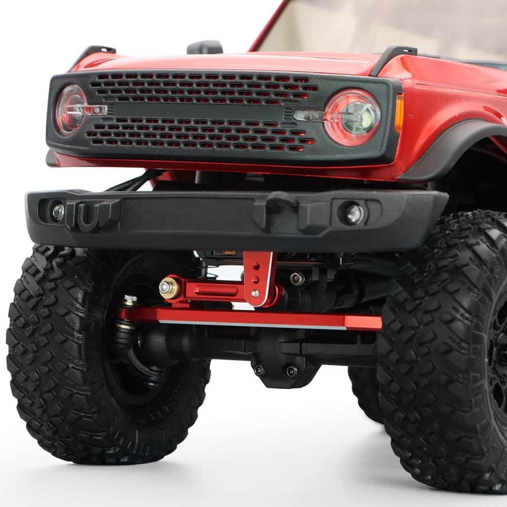 for AXIAL SCX24 Servo Metal Gear EMAX Servo Steering Servo with Servo Mount Bracket and Arm and Steering Link Set SCX24 Upgrade Parts (Red)
