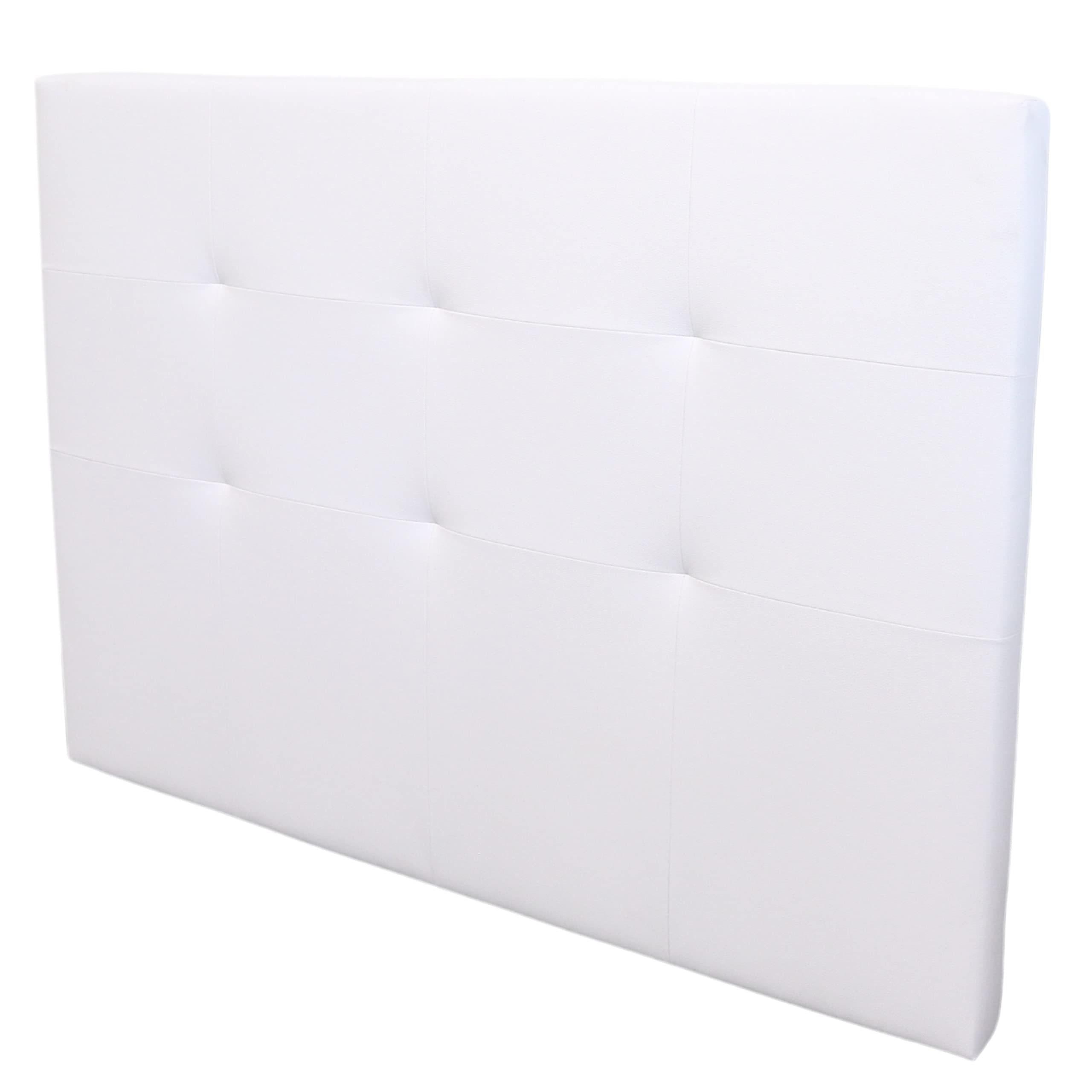 Cabecero Anais de Polipiel para Cama Matrimonio en Color Blanco Cabezal Cama Grande Habitación Dormitorio Principal 166 x 118 cm
