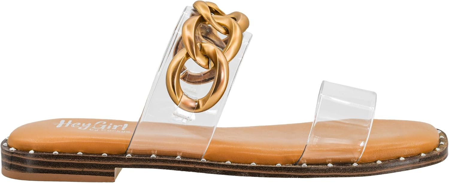 Corkys Footwear Womens Catch Flights Not Feelings Sandals - Comfort Meets Chic with Lightweight Feel and Chunky Chain Detail, Comfortable Cushion insoles