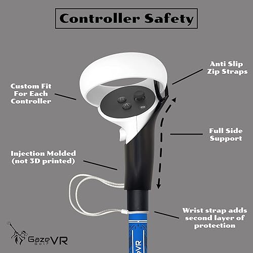 Miniatura 3 de GazeVR VR Golf Club Handle Attachment for Oculus Quest 2 Pro Grip Right & Left Controllers