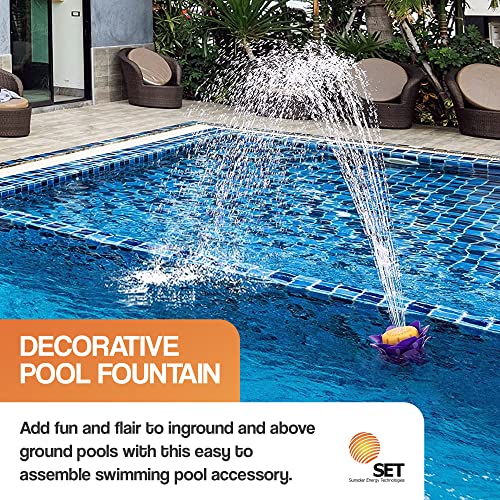 Set Sunsolar Energy Technologies Flower Fountain For Above Ground & Inground Swimming Pools,Pool Wall Mounted Sprinkler, Adjustable Water Feature. #TOP5