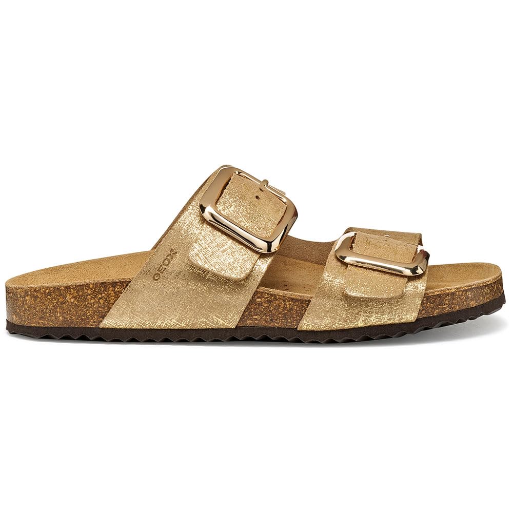 Geox Women's D Brionia R B Flat Sandals, Gold, 7.5 UK
