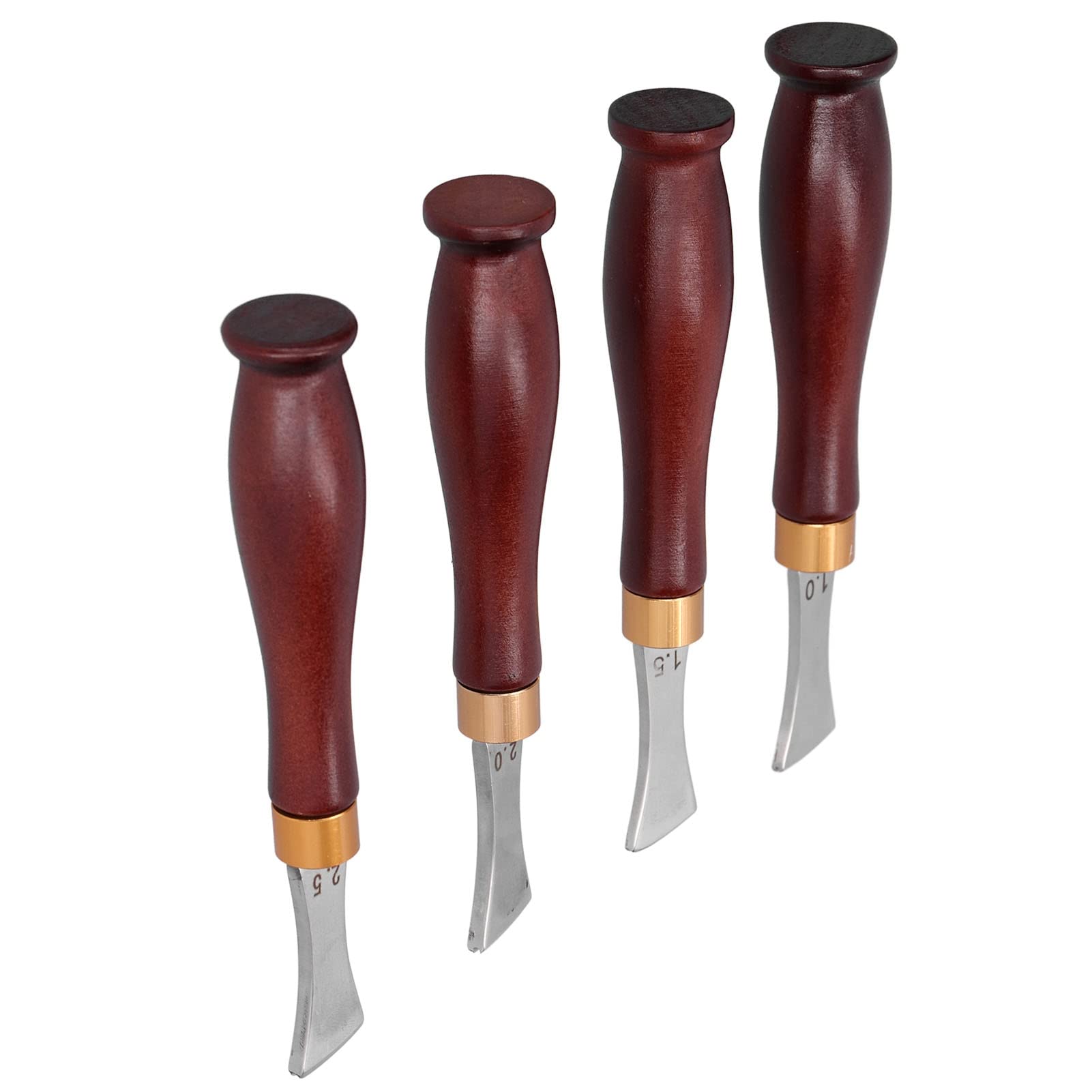 Gonetre Kit de Travail de Tranchante pour le Cuir Professionnel, 4 Pièces avec Manche en Bois pour Bricolage, Outils de du Cuir, Accessoires de Maroquinerie Faits à la Main