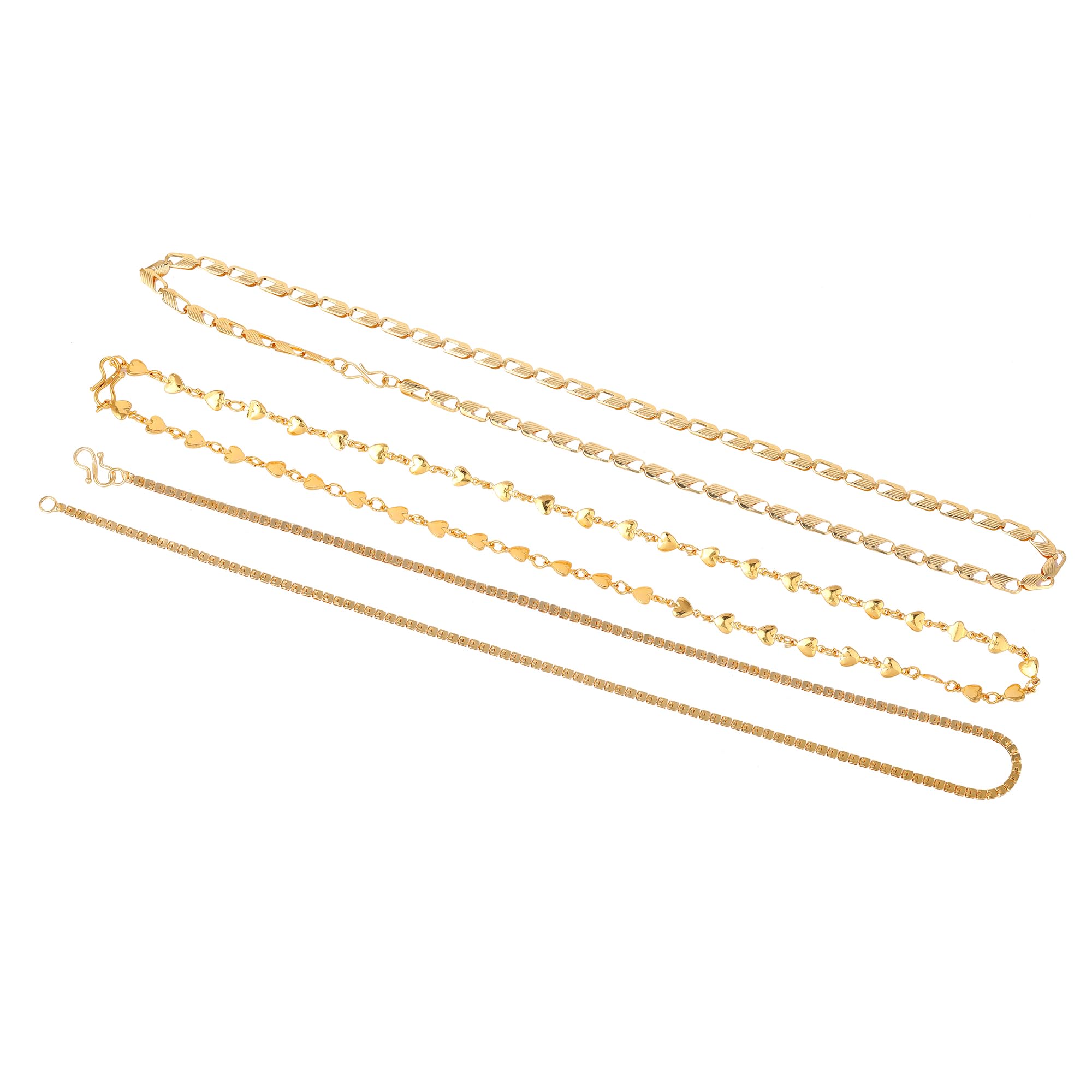 gehena by estele Fashion Jewelry Combo of 3 Neck Chains for Men: Gold Plated Timeless Luxury Lightweight Combo of 3 Necklace Chains-Casual Outfits for Men, Women & Boy (Unisex)-OSAKCOM003-IG CHAIN-picture-29