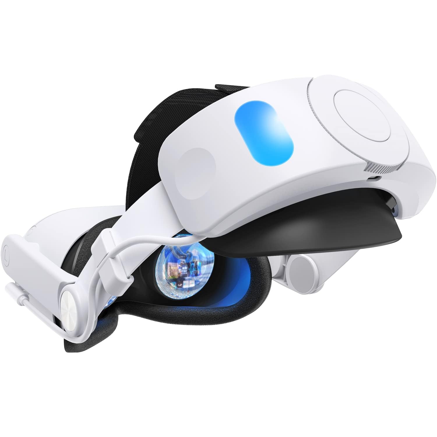 INFOSUN VR Head Strap with 6000mAh Battery Pack for Meta Quest 3 VR Headset, Quest 3 Accessories Adjustable Headstrap Replacement with Digital Display, LED Indicator Lightweight (White)