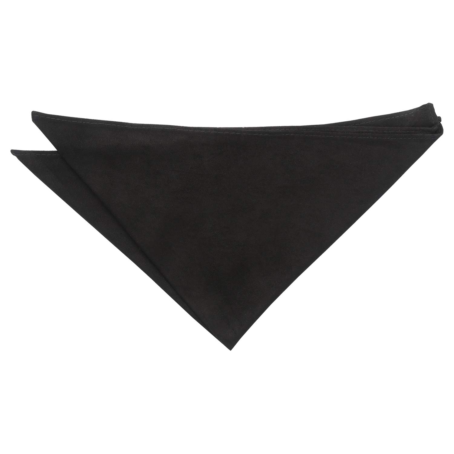 DQT Mens Plain Suede Pocket Square - Wedding, Business & Formal Suit Handkerchief - Black
