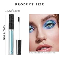 Vista 5 de Kilshye Sombra de ojos metálica líquida con purpurina, sombras de ojos brillantes, sombras de ojos para disfraces, sombras de fiesta, maquillaje