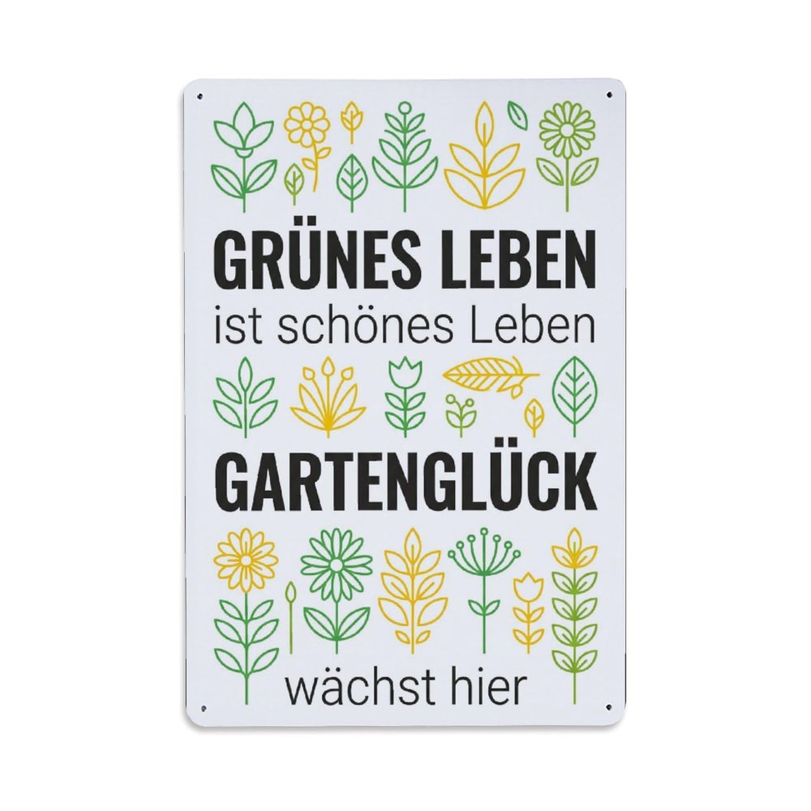 Modern Green Life Colorful Foliage Metal Tin Sign Plaque Wall Decor for Cafe, Club Bar, Office, Garden Metal Poster 8x12Inch