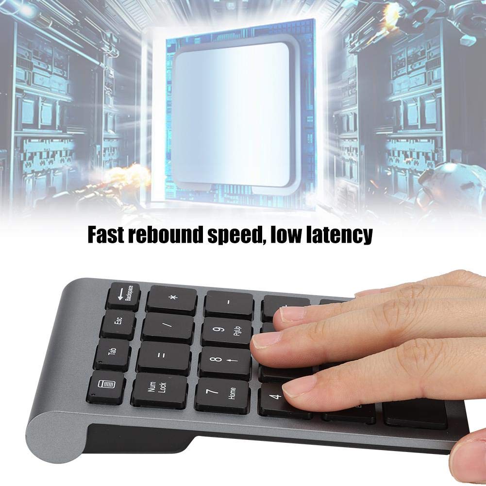 Zunate Tastierino numerico senza fili, tastierino numerico a 22 tasti con ricevitore USB, tastiera portatile da 2,4 g per numeri di contabilità finanziaria, per notebook, laptop (ferro grigio)