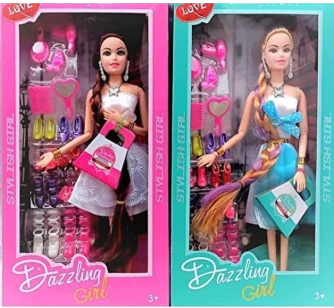 Fashion Girls, Fashion Doll with Dresses Makeup and Cute Doll Accessories Style Wardrobe Doll Set for Girls (Dazzling Doll Combo) (B0D2L53HB9) Amazon Price History, Amazon Price Tracker