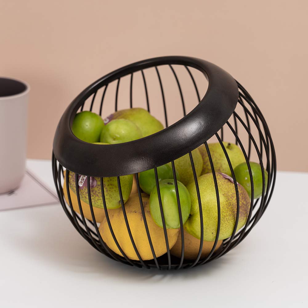 Metall Obstschale Aus Schwarzem Metall, Moderner Draht Obstkorb, Große Schale Für Mehr Platz Auf Der Arbeitsplatte, Schwarz,Black
