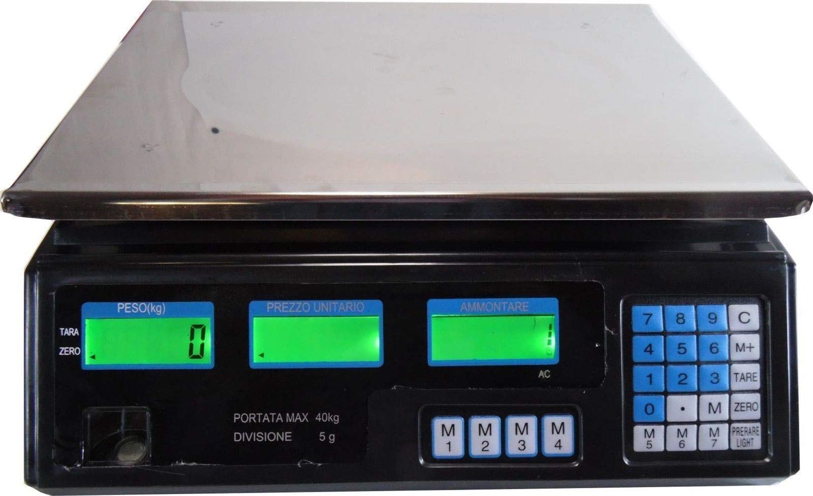 TEMPO DI SALDI Bilancia Elettronica Digitale Professionale Min. 5 Gr Max. 40 Kg Divisione 5 Gr