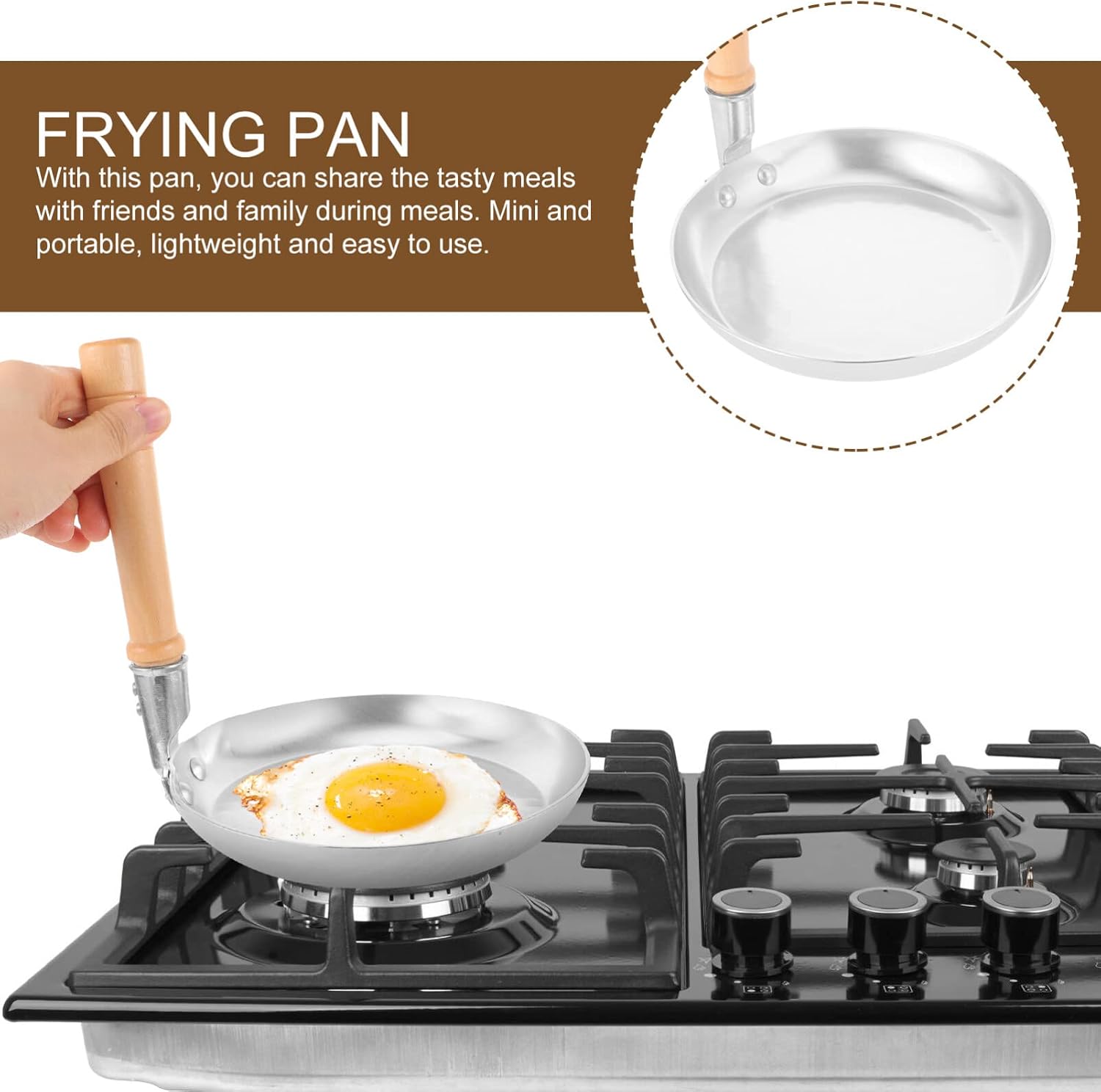 Hemoton Oyakodon Pan Multi-function Frying Pan Vertical Handle for Japanese Cooking Non- to Clean for Family Meals Restaurants