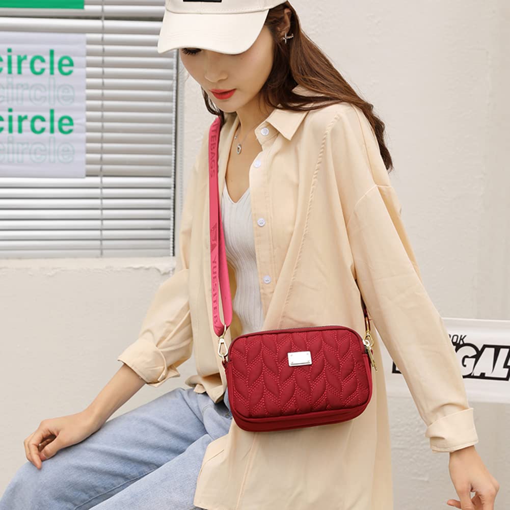 Damska torba Crossbody Torba na ramię z wieloma kieszeniami Wodoodporna nylonowa torebka Mała torebka na telefon komórkowy Portfel dla pań