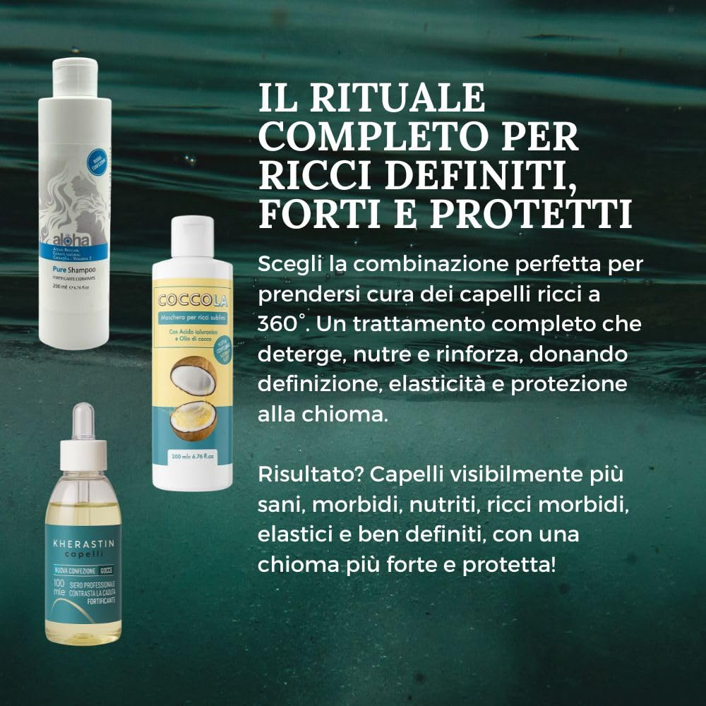 Kit Trattamento Capelli Ricci Uomo e Donna | Shampoo, Balsamo e Maschera, Con Cheratina e Olio di Argan, Fortificante e Nutriente, Definizione e Idratazione