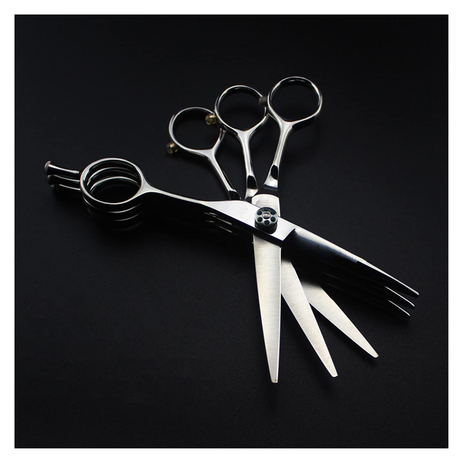 Ciseaux de coiffeur 3 en 1 de 6 pouces pour coupe de cheveux à domicile