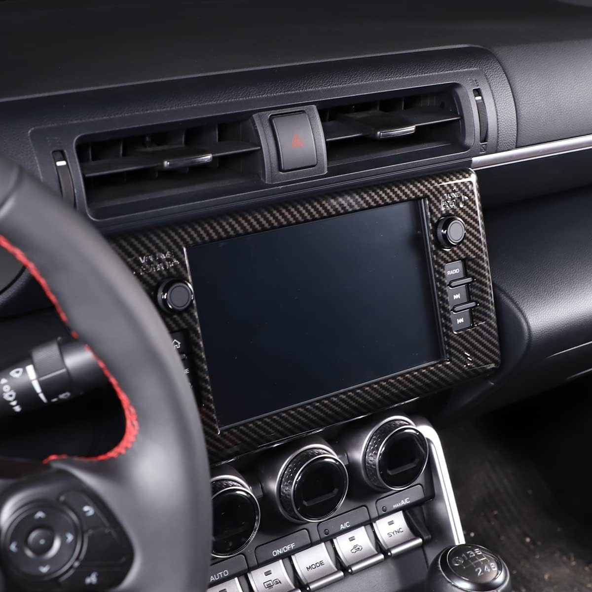 Fit for 86 GT86 2022/Sub@ru BRZ ZD8 2022 Car Interior Sticker Accessories Central Control Navigation Screen, Decorative Cover Protective Frame Sticker ABS 1PCS (ABS Carbon)