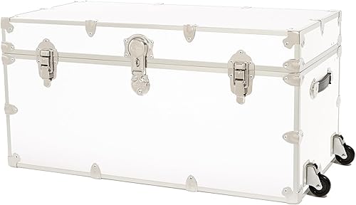 Miniatura 10 de Rhino Trunk & Case Baúl XXL de vinilo en relieve de cuero, cofre universitario, almacenamiento en el hogar, asiento de dormitorio, reposapiés de