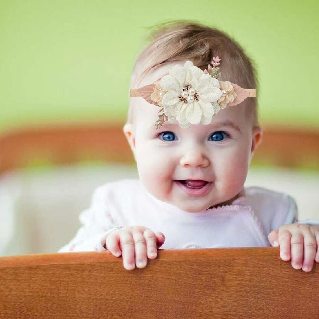 Fasce Capelli Fiori Bambina - 4 Pezzi, Pizzo E Fiori, Per Feste E Quotidiano