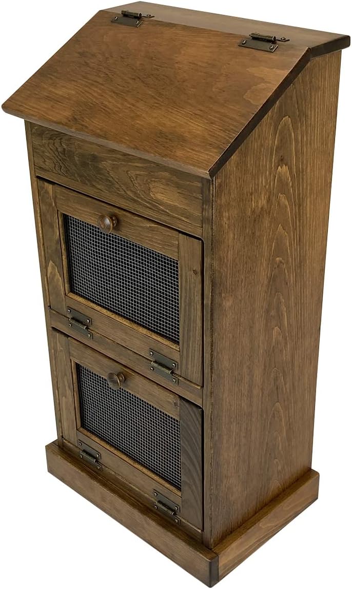 Peaceful Classics Potato Storage Wood Box, Wooden Bread