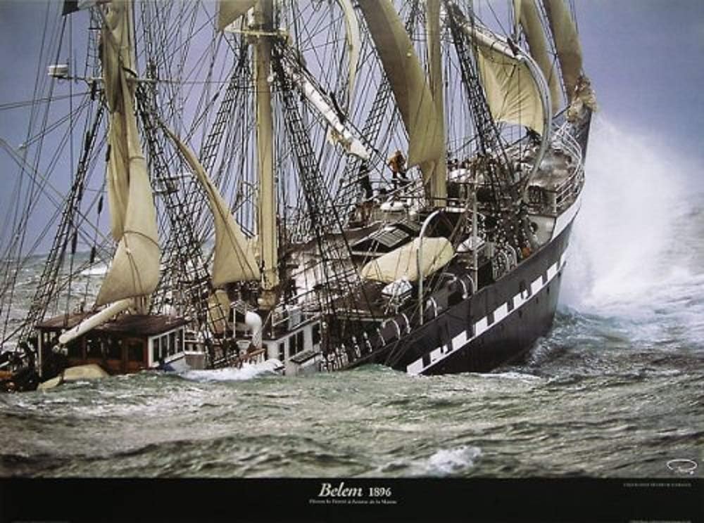 Picture Peddler Le Siecle du Belem by Philip Plisson Ship Sinking Print Poster 31.5x23.5