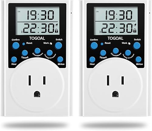 Enchufe temporizador digital de ciclo de repetición infinita con cuenta regresiva y programas de encendido y apagado diario de 24 horas para tomas
