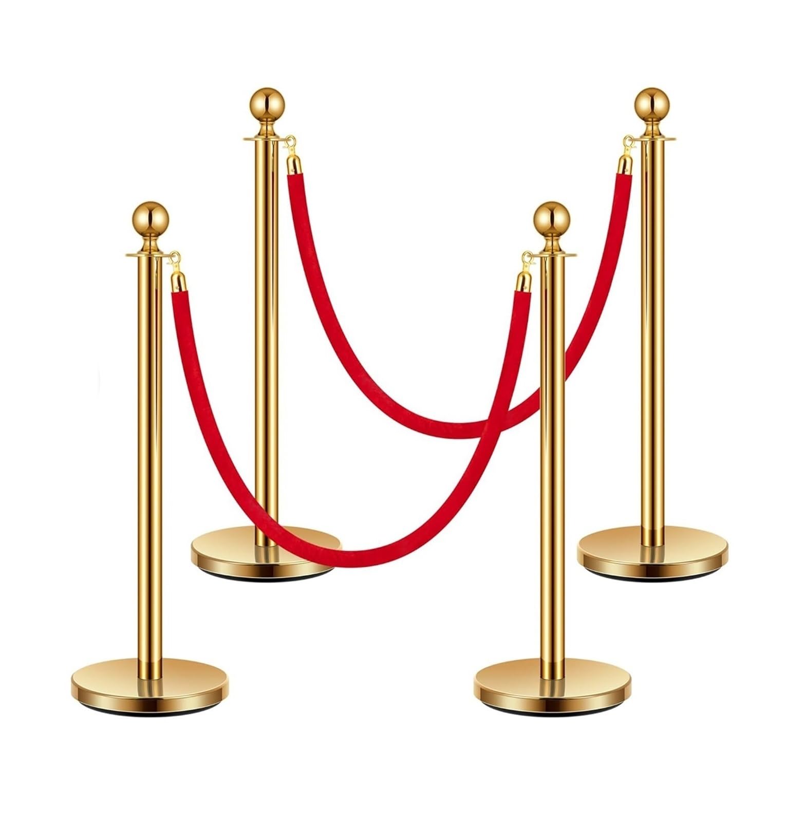 ZCXMNL Stanchions Crowd Control Barriers, Red Carpet Ropes And Stanchion Posts Queue Line Rope For Theater Hotels Concert Museums