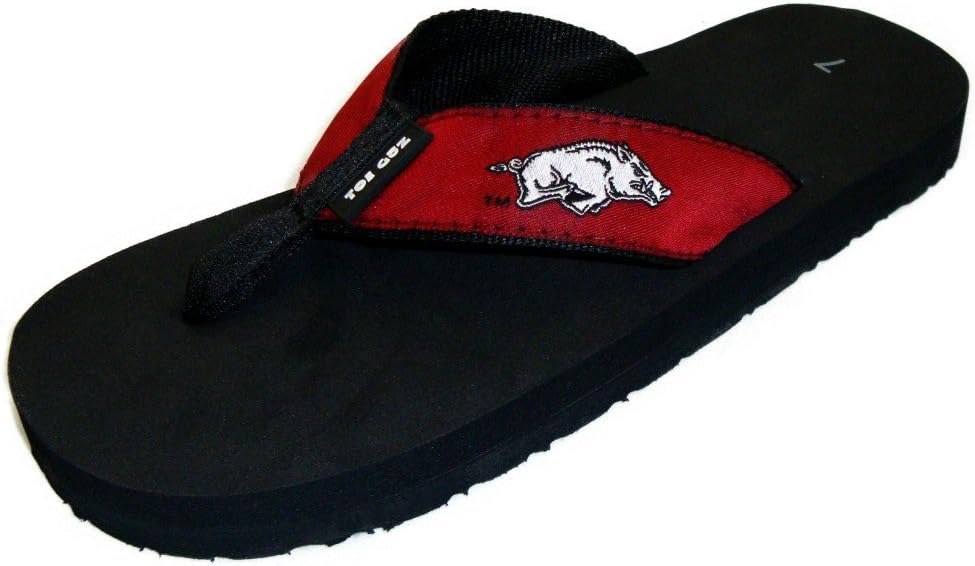 Toegoz Unisex University of Arkansas Flip Flops