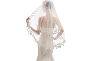 2 Tier Fingertip Length Short Lace Bridal Veil