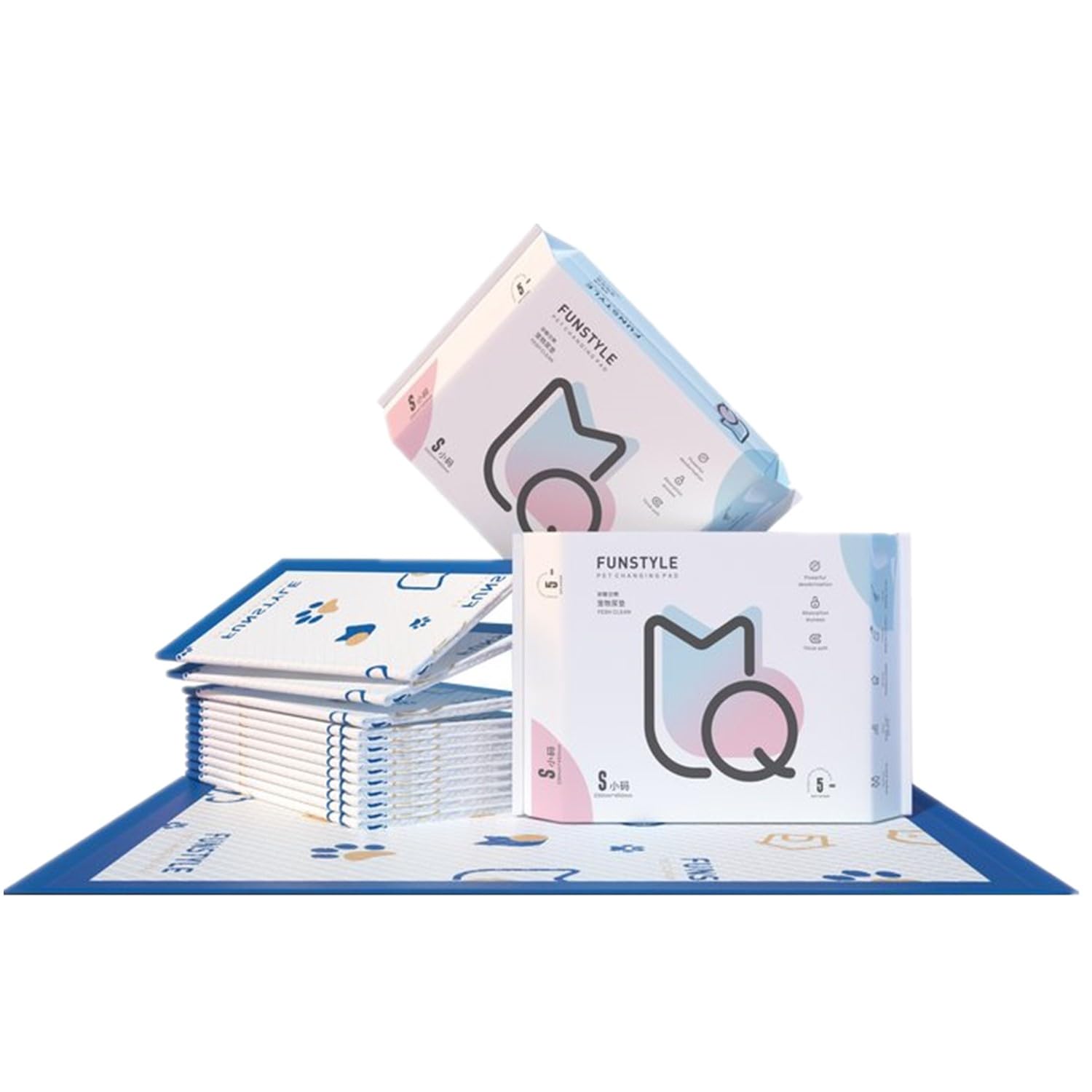 Mumoo Bear 5 Pieces Dog & Puppy Training Pads-Super Absorbent Puppy Pads-Anti Slip Dog Pads Training, Leak Proof & Quick Dry Dog Pads+Plastic Border-Heavy Duty Dog Pee Mat (45 x 33cm)