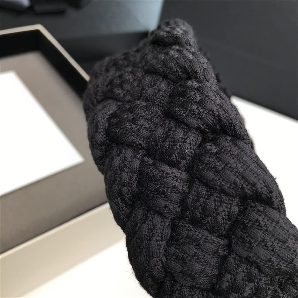 All-Match Temperament Head Card Twist Braid Hair Hoop Braid Head Hoop Wide-Brimmed Hair Card Hair Hole (Color : E, Size : 1)