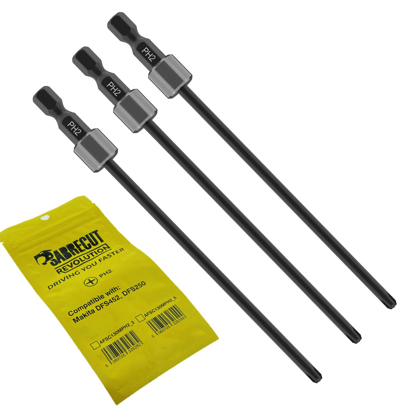 Pack de 3 Embouts de Tournevis SabreCut PH2 130 mm pour Makita Autofeed