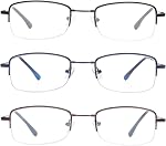 Blue Light Blocking Reading Glasses with Bridge-Flex Memory Titanium - Readers with Comfort Spring Hinges For Men and Women